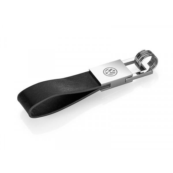 VW Leder Schlüsselanhänger mit Metallclip Volkswagen Kollektion 000087011E  B-Ware