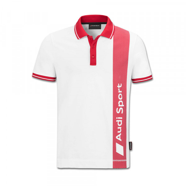 Audi Sport Herren Polo Shirt Weiß Rot S M L XL XXL Poloshirt Polo-Shirt Shirt Zubehör Bekleidung