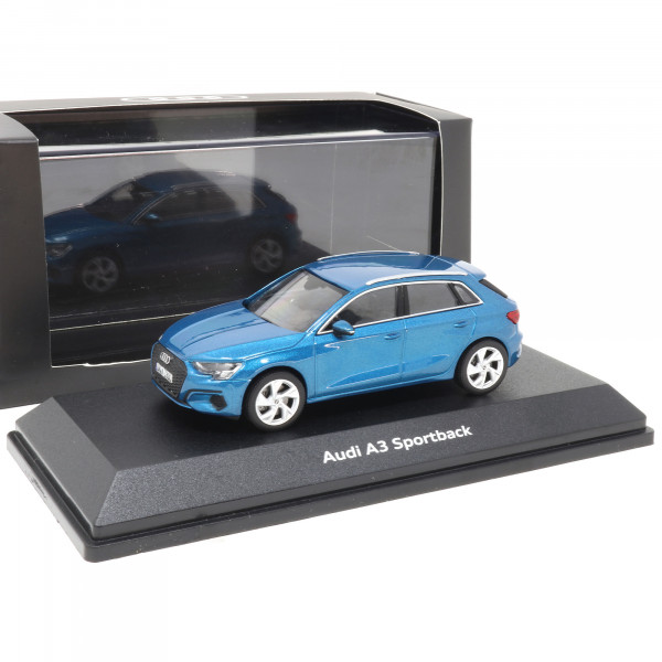 Audi A3 Sportback 1:43 Atollblau Modellauto 5011903031 iScale Blue Miniatur