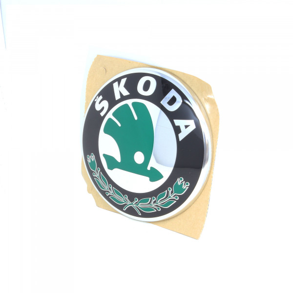 Original Skoda Zeichen Yeti Heckklappe 5L0853621 MEL Logo Emblem Hinten Grün Schwarz Chrom