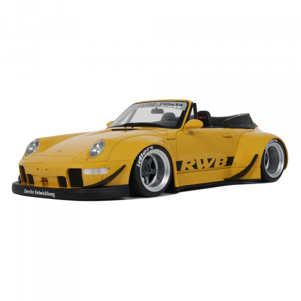 RWB Porsche 911 993 Cabrio Nohra 1:18 Modellauto Miniatur 1/18 gelb Yellow GT450 Bodykit Speed