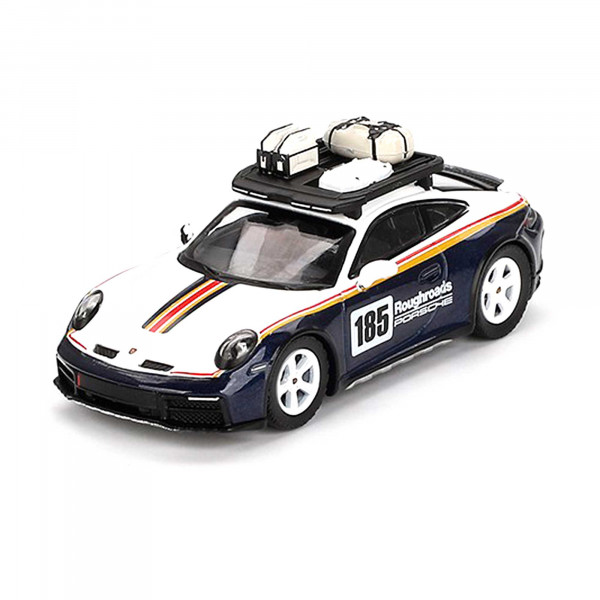 Porsche 911 (992) Dakar Rallye 1:64 Modellauto Miniatur 1/64 Weiß Blau MGT00805