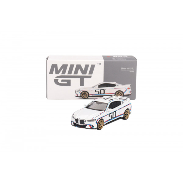 BMW 3.0 CSL White 1:64 Modellauto Mini GT MGT00863-L