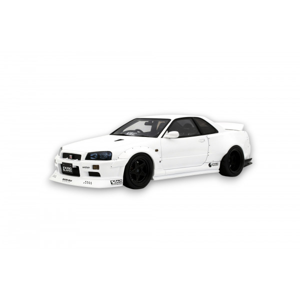 Nissan Skyline GT R BNR34 BY KRC Pearl White QX1 2019 1:18 Modellauto OT1135