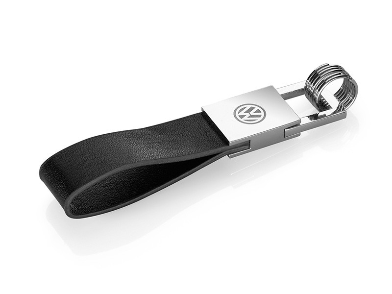 VW Leder Schlüsselanhänger mit Metallclip Volkswagen Kollektion