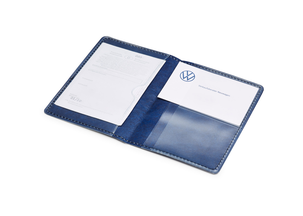 VW Fahrzeugscheinhülle Blau Dokumentenmappe Mappe für Papiere