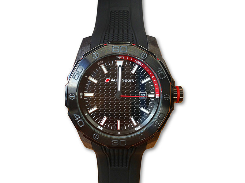 Audi Sport Dreizeigeruhr Uhr schwarz 3101600800 Armbanduhr Watch
