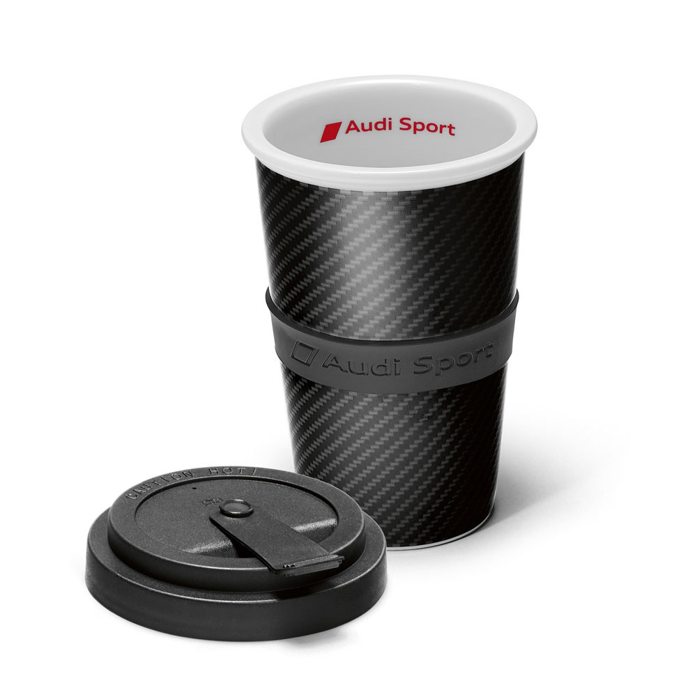 Original AUDI SPORT Porzellan Kaffeebecher Becher Tasse Trinkbecher Carbon Optik 