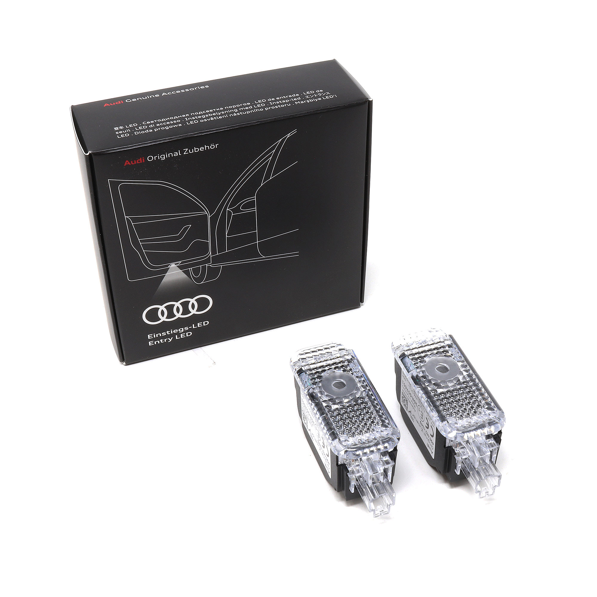 Einstiegs-LED Audi Ringe mit Gecko für Fahrzeuge mit LED