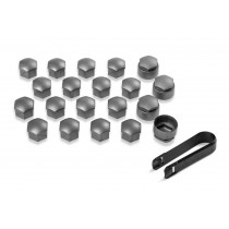 Skoda Abdeckkappen für Sicherheitsschrauben Set silber grau matt 000071215N Z37