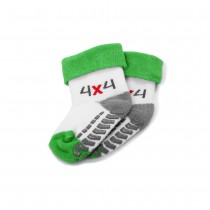 Skoda Baby Socken 4x4 Größe 12-14 Söckchen Anti Rutsch Strümpfe Weiß Grün Grau Babysocken