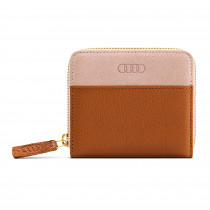 Audi Damen Geldbörse Leder klein 3152101300 Braun-Rosé Portemonnaie Wallet