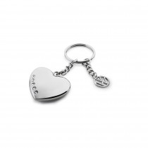 Original VW Schlüsselanhänger 3D Herz und VW Logo mit Swarovski® Kristalle 7E9087010A