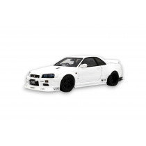 Nissan Skyline GT R BNR34 BY KRC Pearl White QX1 2019 1:18 Modellauto OT1135