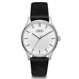Audi Damen Uhr 3101900700 Silber Schwarz Armbanduhr Watch Edelstahl Rindsleder Original