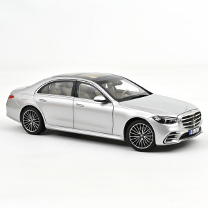Mercedes Benz S Klasse AMG Line 2021 Brillantsilber 1:18 Modellauto Norev 183805