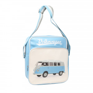 Retro Schultertasche Hellblau 