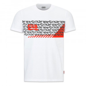 neu Audi Sport Original Audi Herren Shirt Comic Print weiss