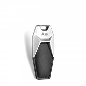 Audi Leder Schlüsselanhänger A6 3181900606 Keyring Anhänger Rindsleder Original