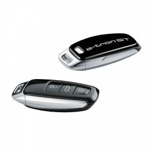 Original Audi Schlüsselblende e-tron GT Schriftzug für Fahrzeugschlüssel Schlüssel Cover Mythosschwarz 4N0071208D Y9T