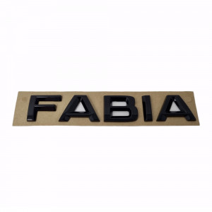 Skoda Fabia Schriftzug Schwarz Emblem Logo Heckklappe Hinten 6V0853687B 041
