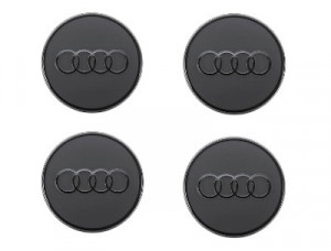 Audi 4 Stk. Nabenkappen Schwarz Nabendeckel Kappen Felgendeckel 85H071006A