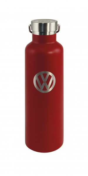 VW EDELSTAHL THERMO-TRINKFLASCHE, VAKUUM ISOLIERT, HEISS/KALT, 735ml – ROT Flasche  BUTF01