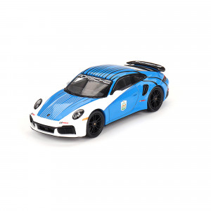 Porsche 911 (992) Turbo S 1:64 Modellauto Miniatur 1/64 Safety Car MGT00735 Blue White Weiß Blau IMSA Daytona 24