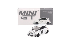 Fiat 595 Abarth LB-Works X Abas Works Gara White 2024 1:64 Modellauto MGT00809