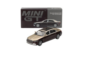 Mercedes Maybach S680 Gold Dark Red Metallic 2024 1:64 Modellauto MGT00962-L