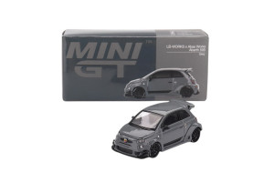 Fiat Abarth 595 Lb-Works x Abas Works Grey 2024 1:64 Modellauto MGT00995-L