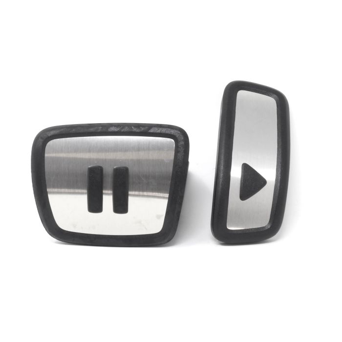 VW ID.3 ID.4 Aluminium Pedalkappen im Play & Pause Design Edelstahl Original