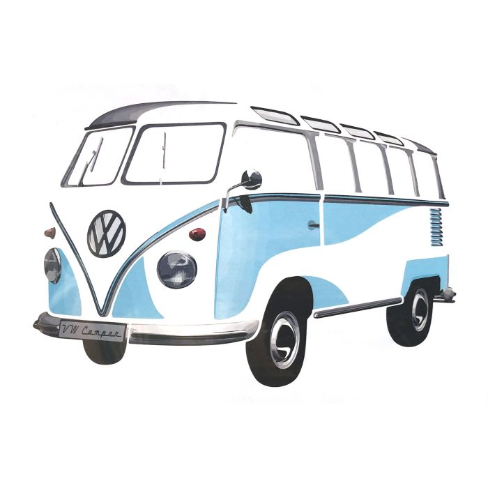 VW Bulli T1 Samba Bus Blau Wandtattoo Wandbild Bild 180cm x 120cm Auto 1H0087799 Original Volkswagen