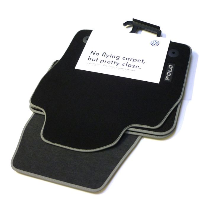 VW Textilfußmatten Premium Satz Polo 2G 2G1061270 WGK Fussmatten Stoffmatten Velours Fußmatten Satz Set 4-tlg 2G 2G1061270B WGK