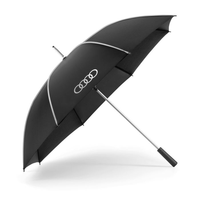 Audi Stockschirm schwarz/silber groß Schirm Regenschirm 120cm 3122200100