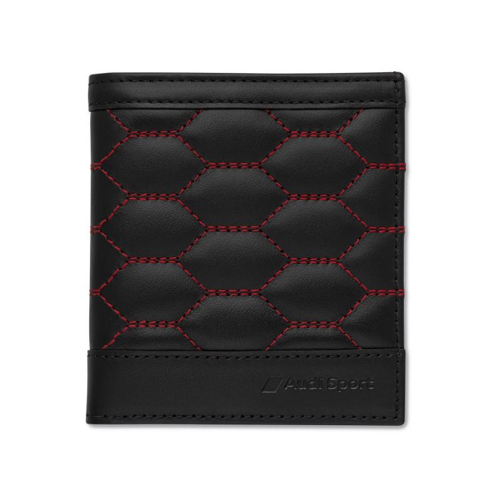 Audi Sport Herren Minibörse Leder 3152201300 Schwarz Rot Geldbörse Portemonnaie Wallet Leather Small