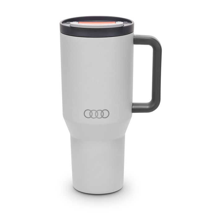 Audi Thermobecher Strohhalm hellgrau Isolierflasche Cup Becher 3292500200