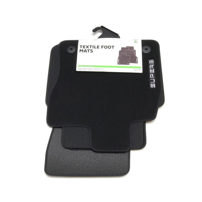 Skoda Textilfußmatten Set Premium SUPERB III 3V vorn hinten Prestige Stoffmatten Original Matten Fußmatten Stoff Velour 3V1061404
