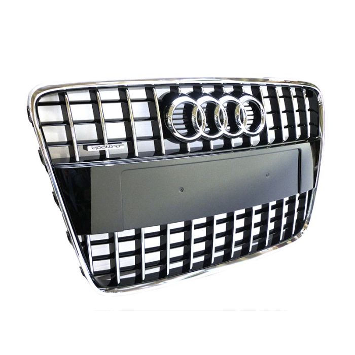 Audi Original Q7 Kühlergrill Schwarz glänzend S line V12 Grill Chrom Rippen