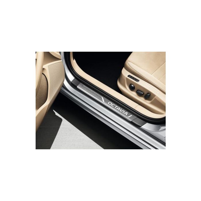Skoda Octavia Einstiegsleisten Set Edelstahl mit Schriftzug 5E0071303A