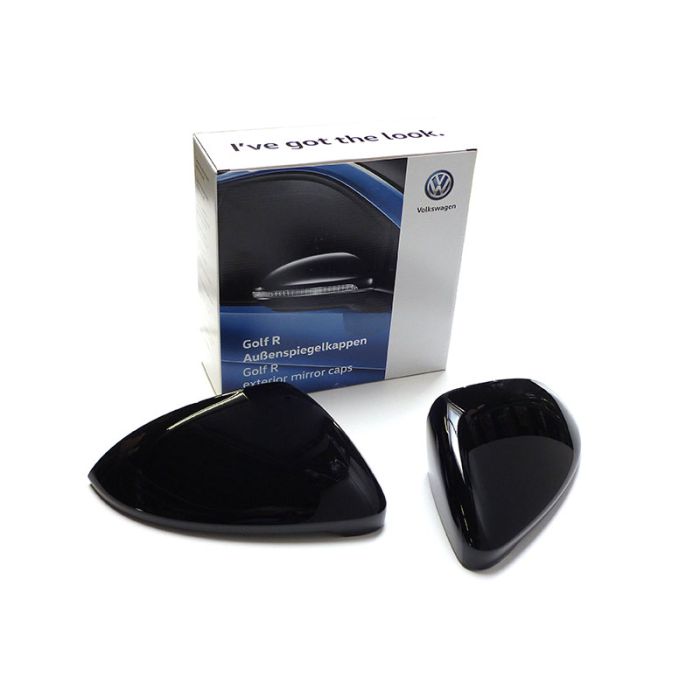 VW Original Golf 7 R Spiegelkappen Set Schwarz Hochglänzend 5G0072530A Kappen Sport