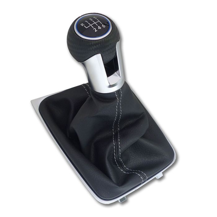 VW Original Golf 7 R Leder Schaltknauf grauer Naht 6-Gang