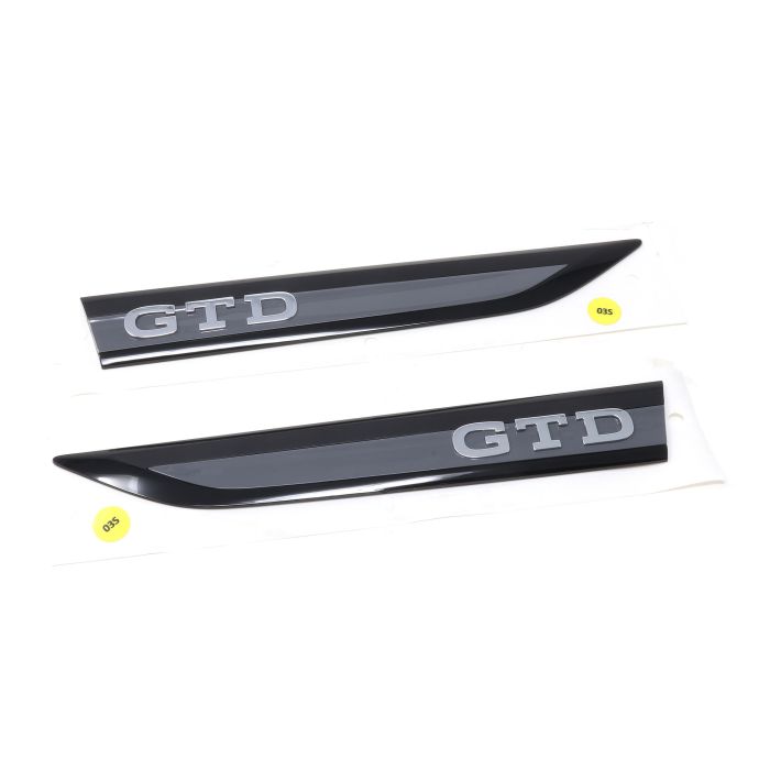 Original Golf 8 GTD Plaketten seitlich Kotflügel Logo Embleme Schwarz Grau 5H0853688B 5H0853688C UPJ
