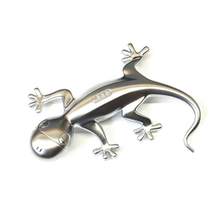 Audi Designgecko 80A087000 Aluminiumoptik Gecko Aluminium Skulptur Magnet Clip