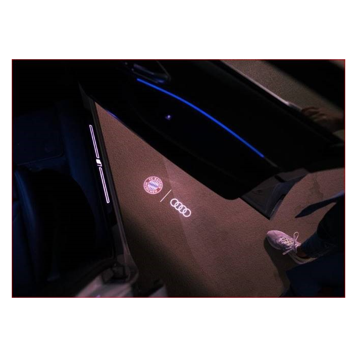Audi Einstiegs-LED FC Bayern Logo und Audi Ringe Einstiegsleuchten 4G0052133N 