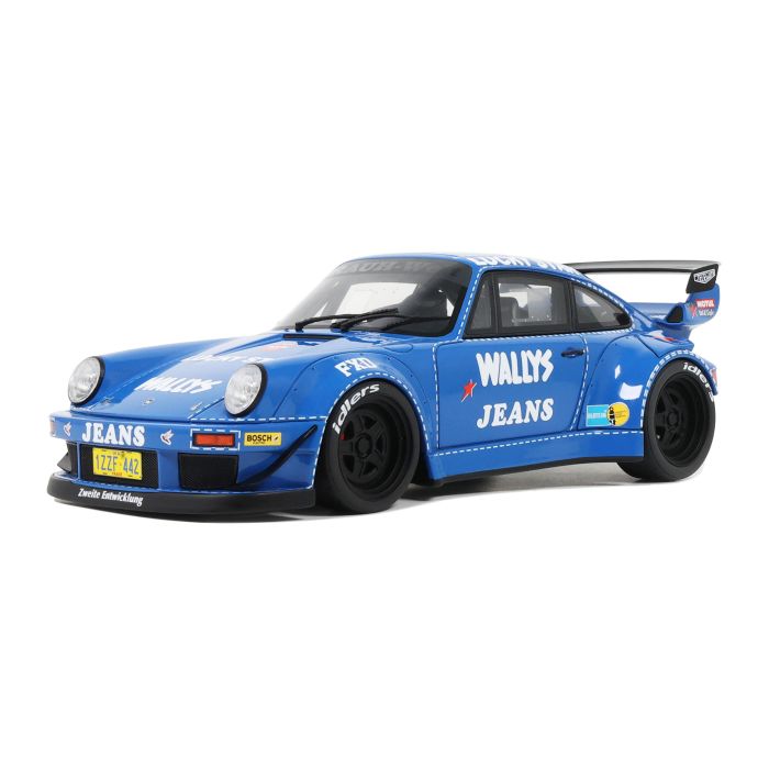Porsche 911 964 RWB Bodykit Osho 1:18 Modellauto Miniatur 1/18 GT448 Rauh Welt Wallys Jeans Blau Blue