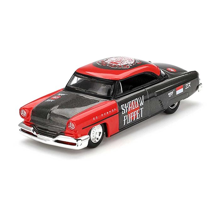 Lincoln Capri Hot Rod 1:64 Modellauto Miniatur 1/64 Rot Shadow Puppet MGT00874 Schwarz Blister