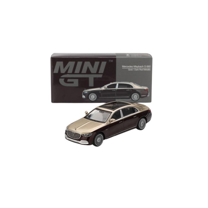 Mercedes Maybach S680 Gold Dark Red Metallic 2024 1:64 Modellauto MGT00962-L