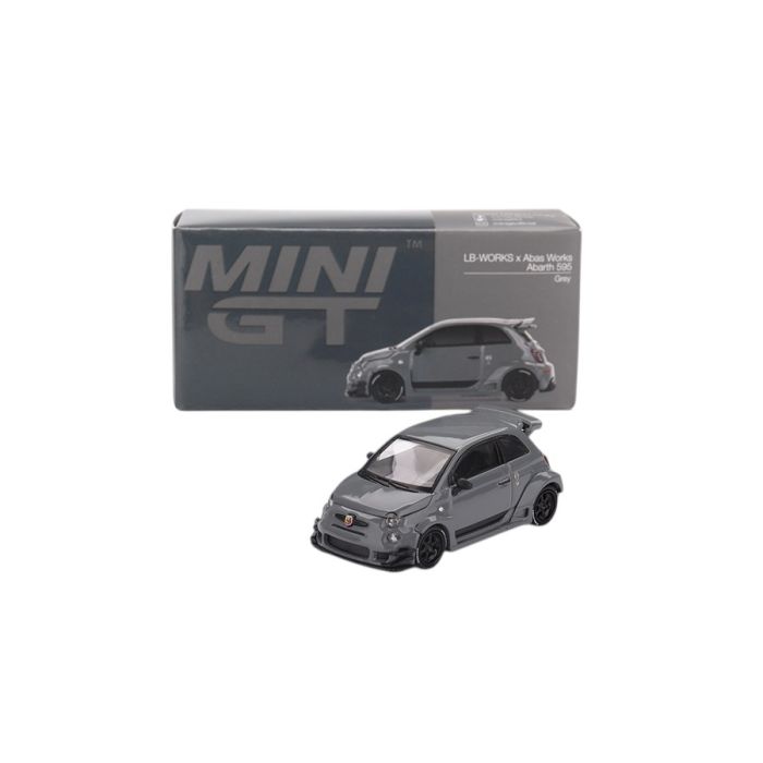 Fiat Abarth 595 Lb-Works x Abas Works Grey 2024 1:64 Modellauto MGT00995-L