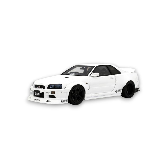 Nissan Skyline GT R BNR34 BY KRC Pearl White QX1 2019 1:18 Modellauto OT1135